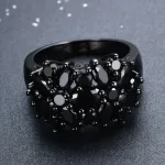 Nuevo Sortijas Nupciales Retro Amplias Con Adornos Ovalados Negros Para Damas Y Caballeros