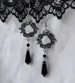 Joyer-A-De-Fiesta-Vintage-G-Tica-Para-Mujer-Pendientes-De-Bruja-De-Vampiro-Rosa-Negra-3.Webp