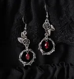 Joyer-A-De-Fiesta-Vintage-G-Tica-Para-Mujer-Pendientes-De-Bruja-De-Vampiro-Rosa-Negra-4.Webp