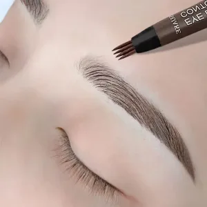 Hermoso Lápiz de Cejas de 4 Puntos de Larga Duración