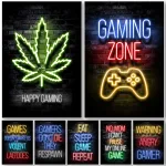 Pósteres De Pared De Neón Estilo Gamer: Nuevo Decoración Ideal Para Amantes De Videojuegos