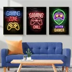P-Steres-De-Pared-De-Ne-N-Para-Gamer-Pintura-En-Lienzo-Imagen-Decorativa-Para-Habitaci-2.Webp