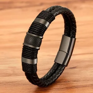 Brazalete De Cuero Brillante Y Asombroso - Aventurero Y Apasionado