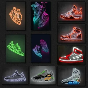 Zapatillas de deporte de Graffiti de moda póster