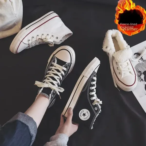 Imagen Del Producto Hermoso Zapatos De Lona Con Forro Polar Para Mujer | Compra Online En Tiendafiable