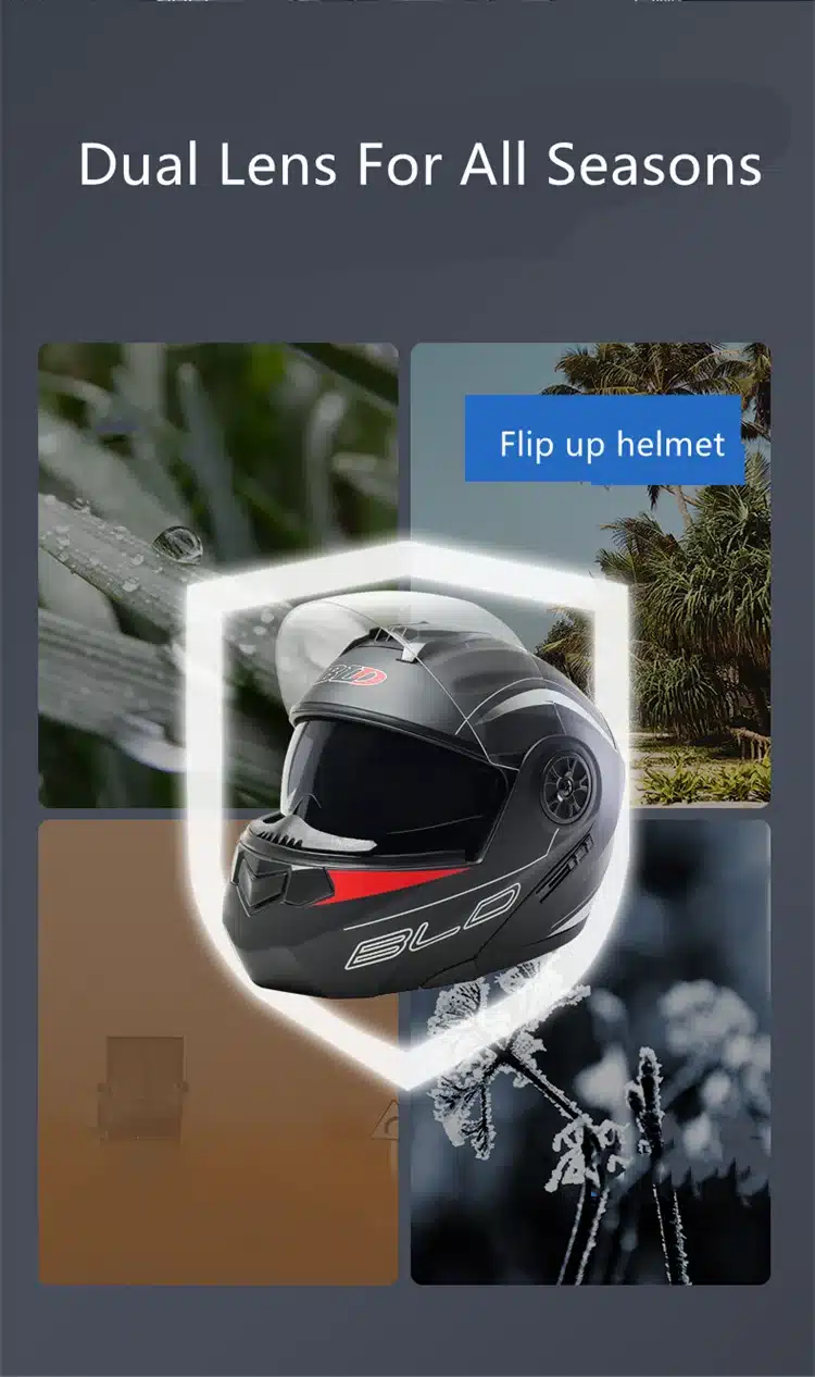 Casco De Motocicleta Plegable, Auténtico Y Seguro