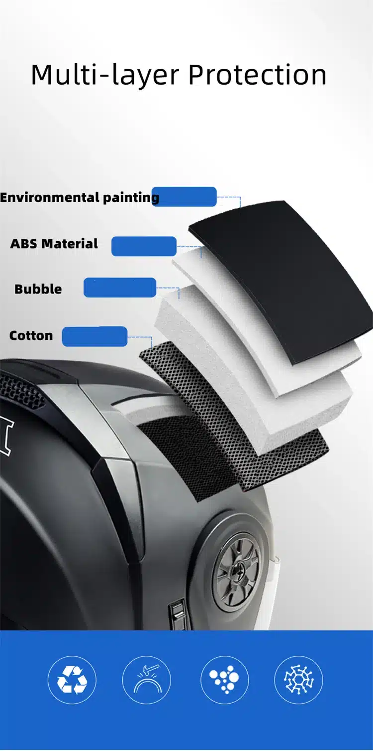 Casco De Motocicleta Plegable, Auténtico Y Seguro
