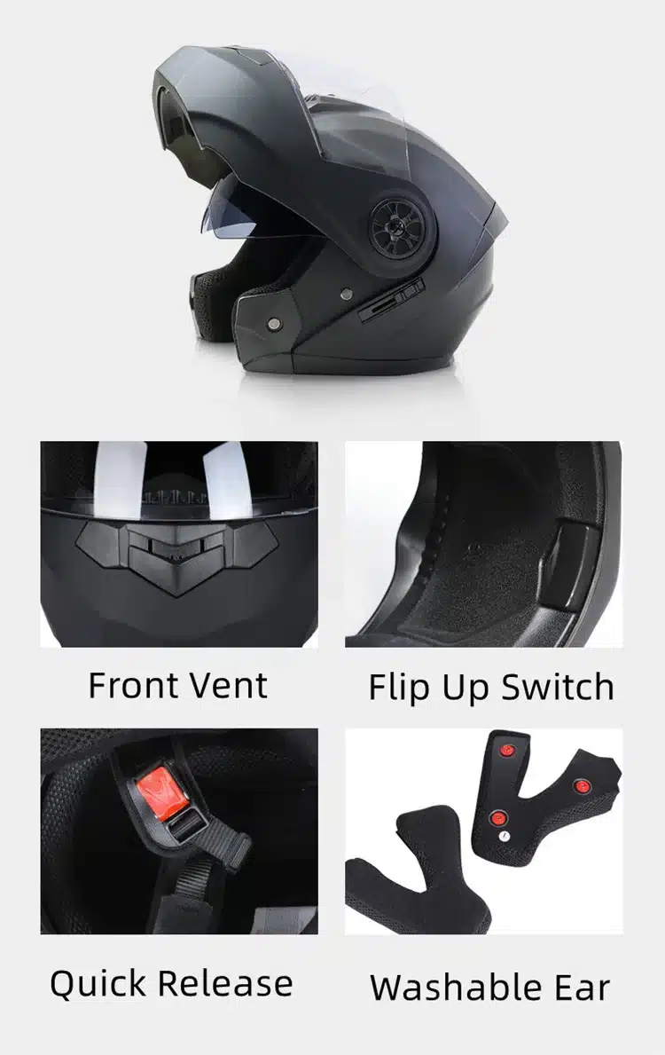 Casco De Motocicleta Plegable, Auténtico Y Seguro