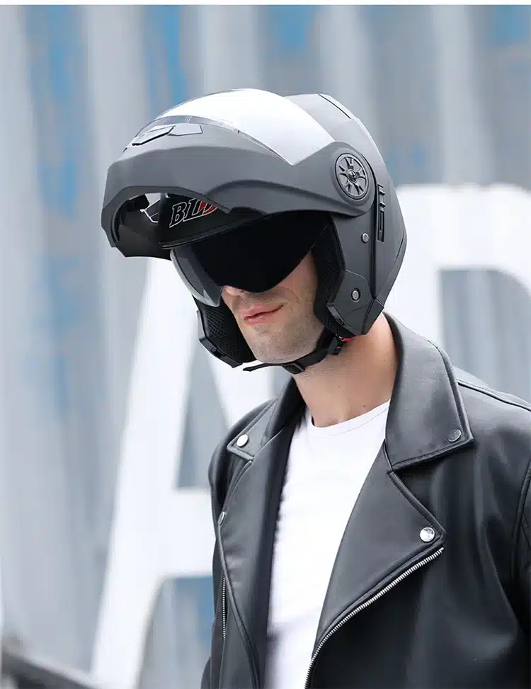 Casco De Motocicleta Plegable, Auténtico Y Seguro