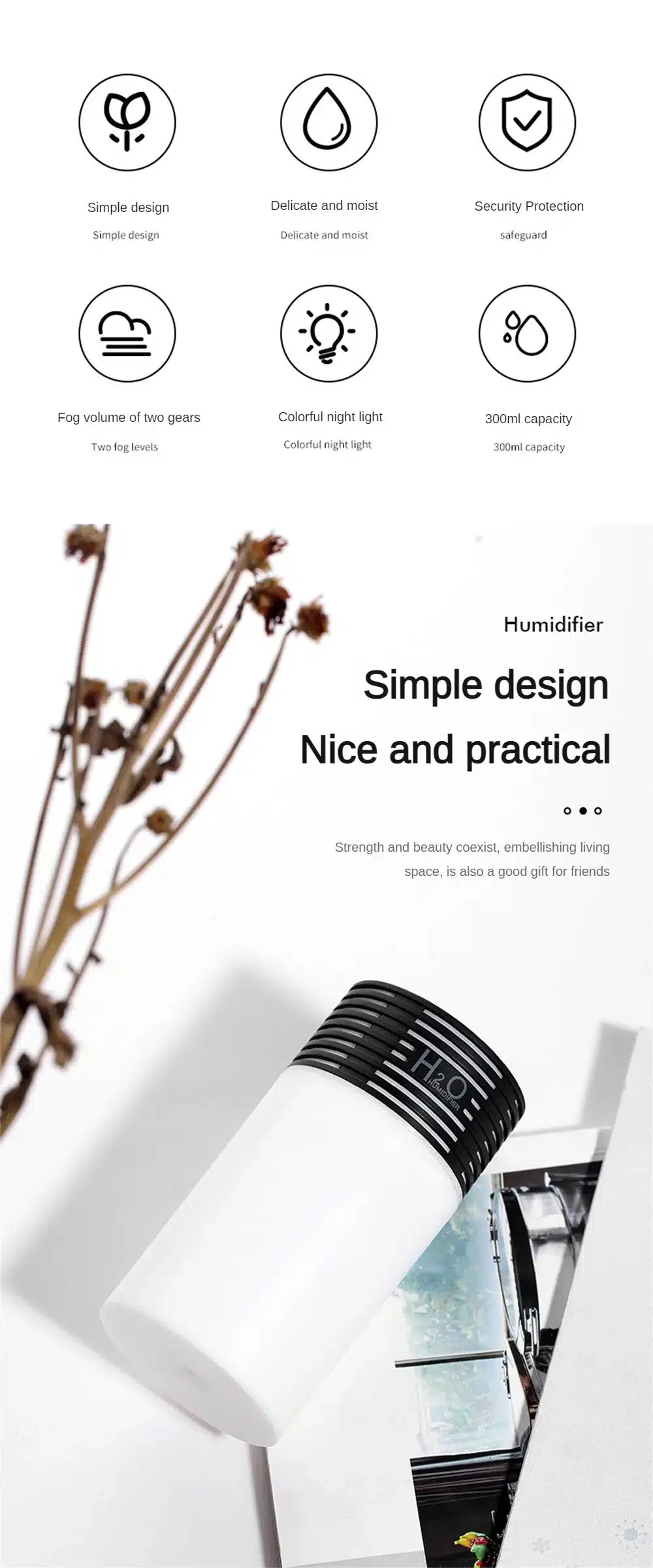 Eficaz Humidificador Táctil Para Coche: Aire Fresco Y Relajante