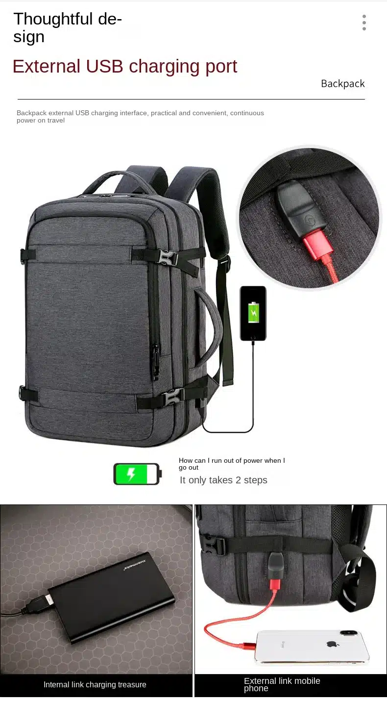 Fabuloso Mochila De Viaje Ampliable Para Hombres