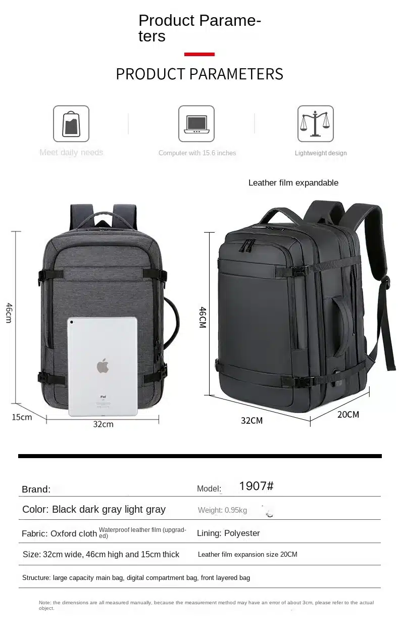 Fabuloso Mochila De Viaje Ampliable Para Hombres