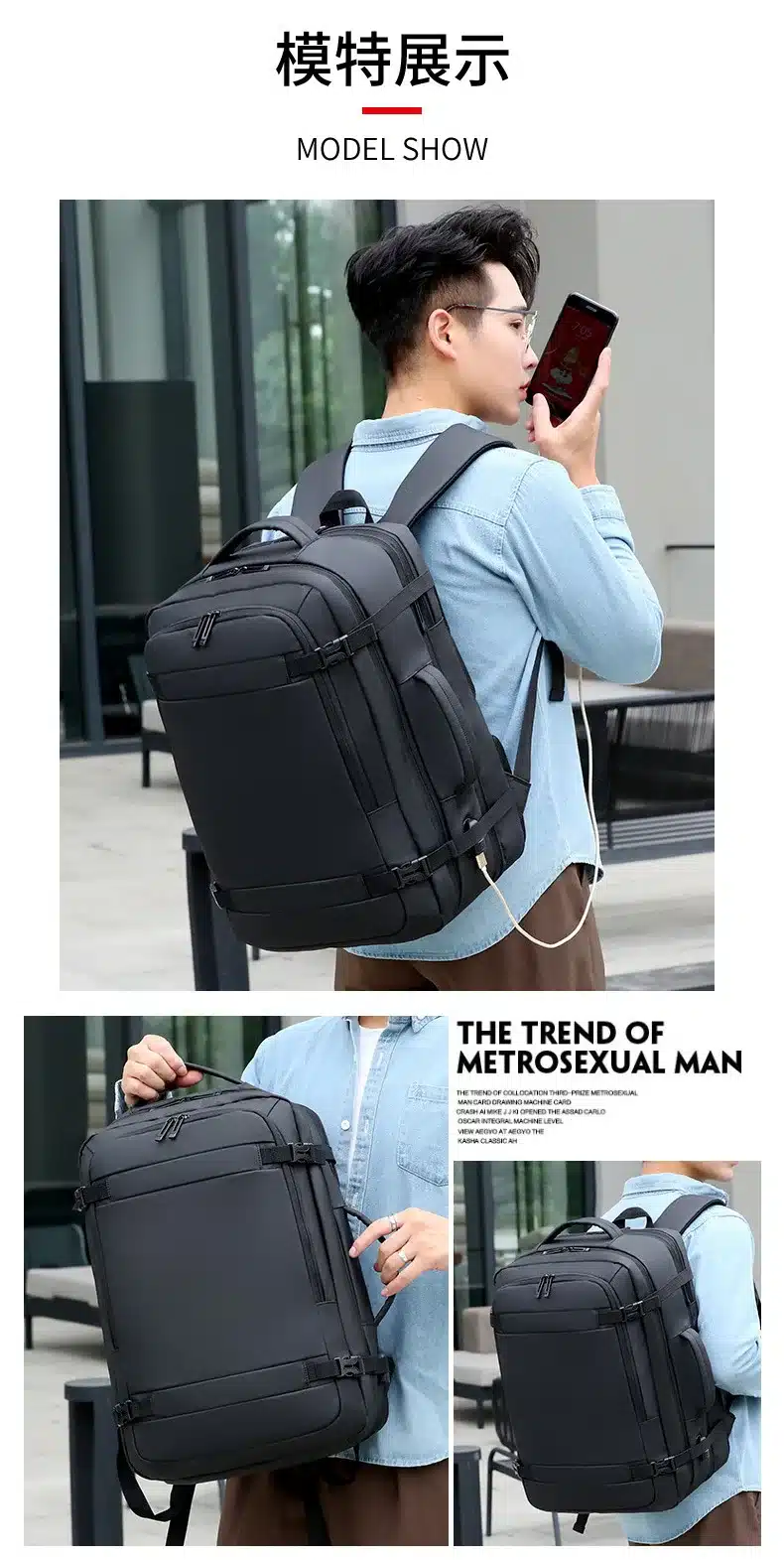Fabuloso Mochila De Viaje Ampliable Para Hombres