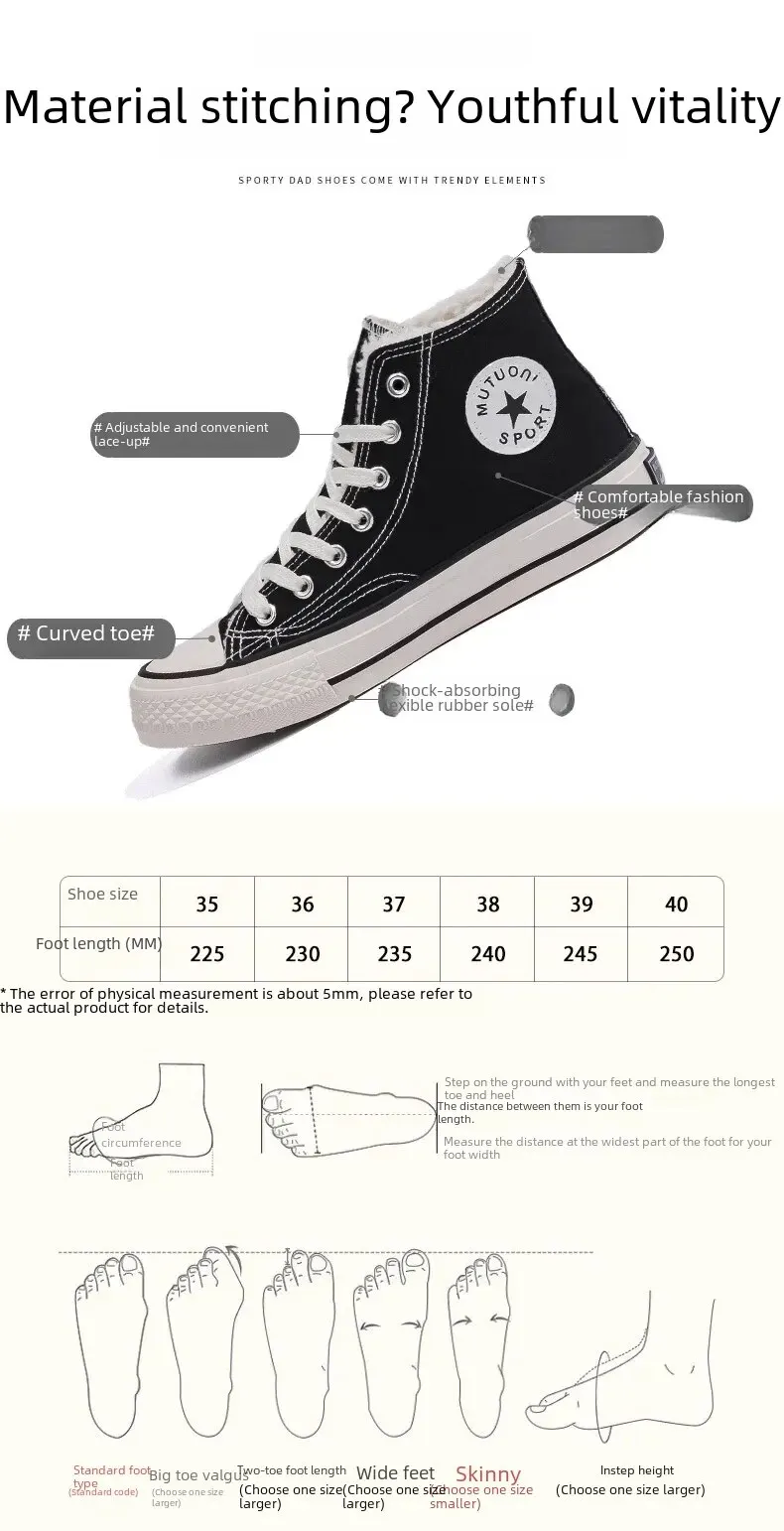Hermoso Zapatos De Lona Con Forro Polar Para Mujer