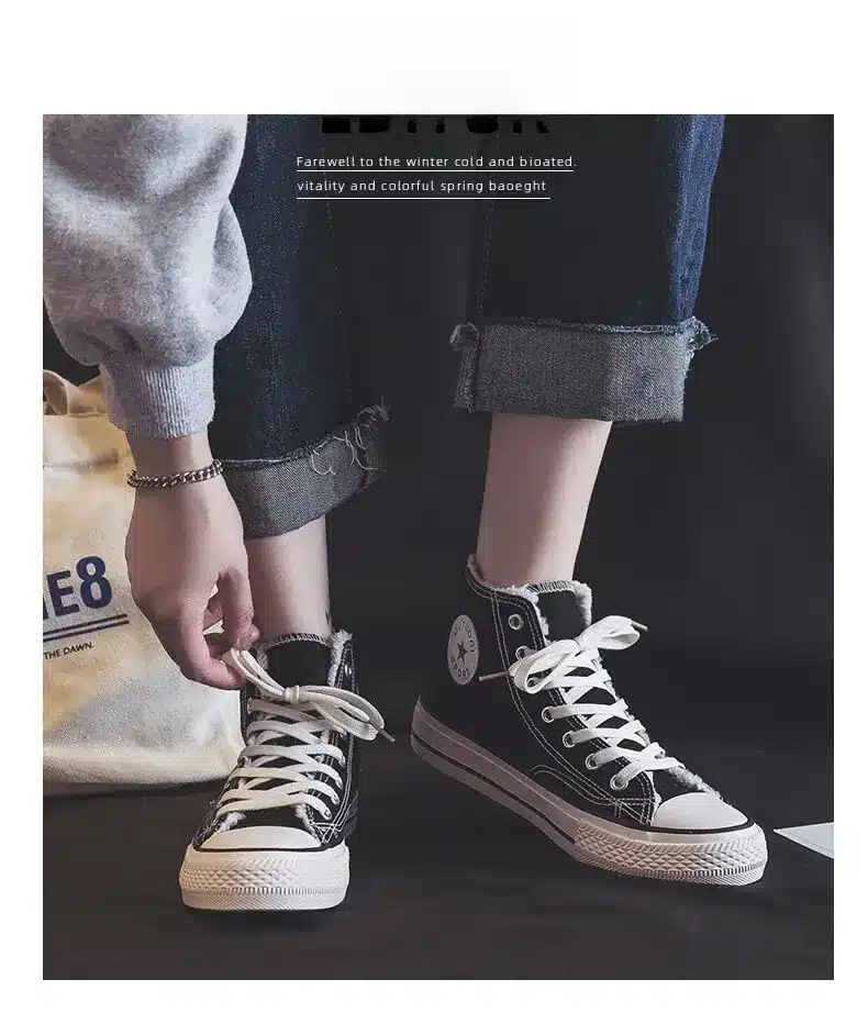 Hermoso Zapatos De Lona Con Forro Polar Para Mujer