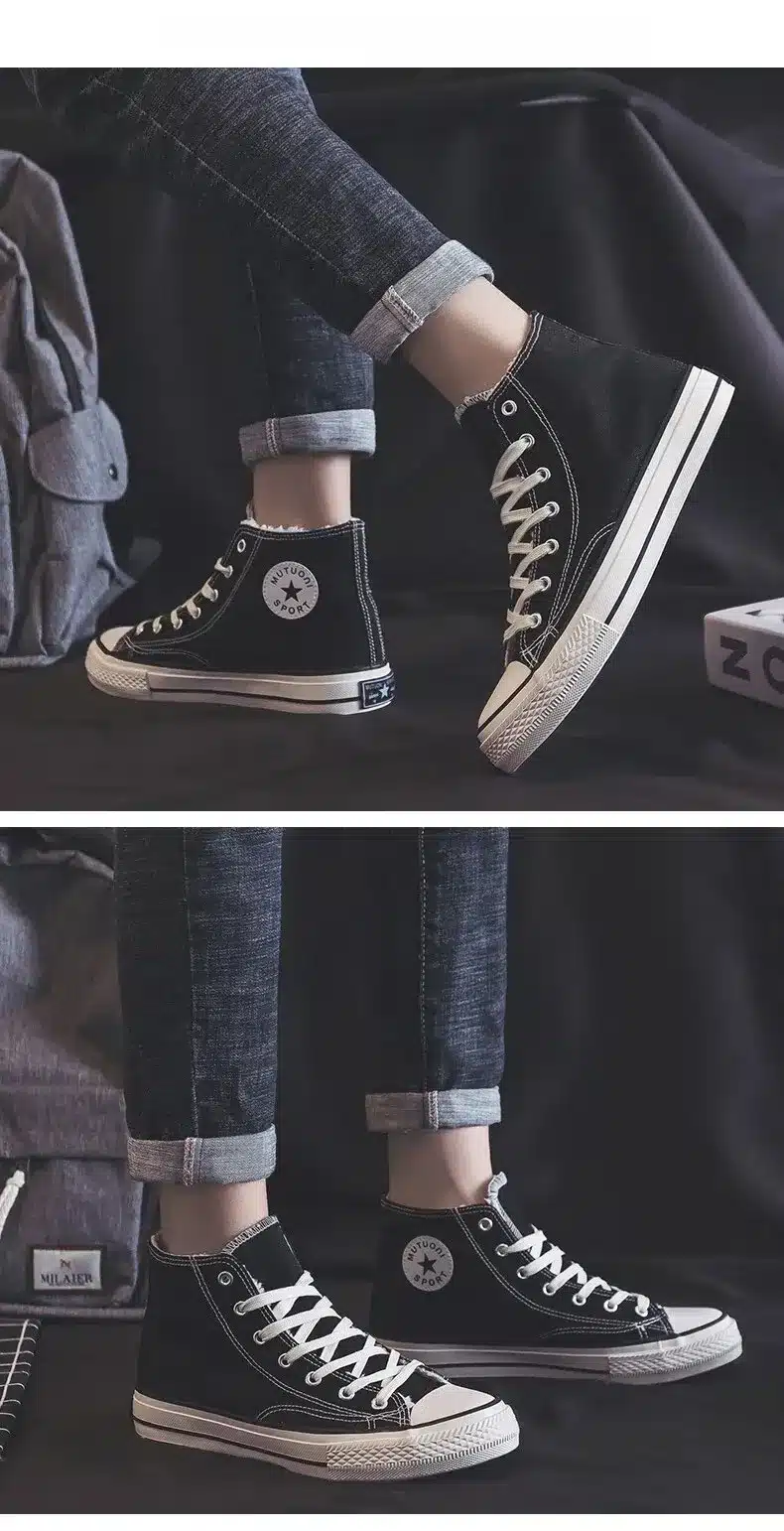 Hermoso Zapatos De Lona Con Forro Polar Para Mujer