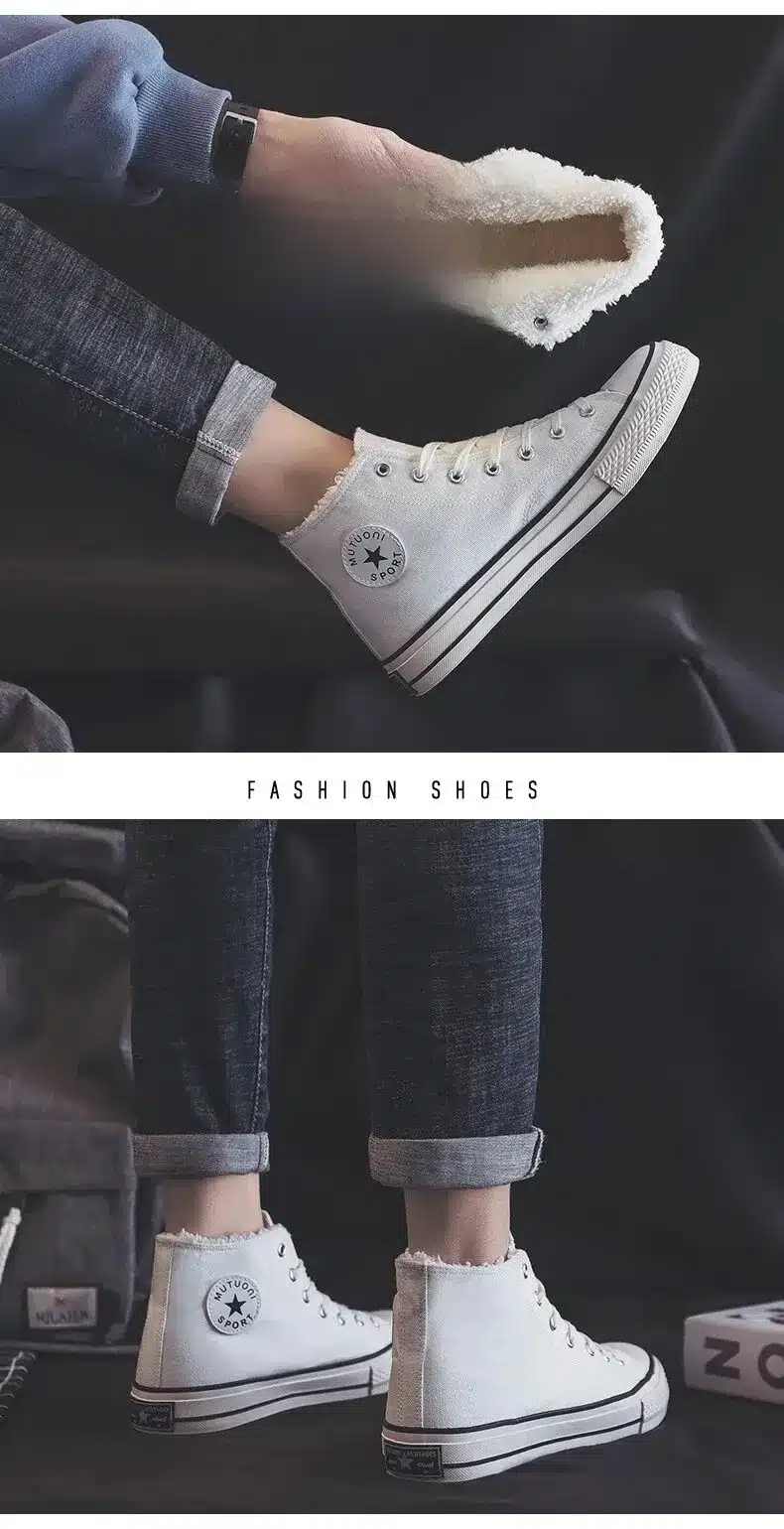Hermoso Zapatos De Lona Con Forro Polar Para Mujer