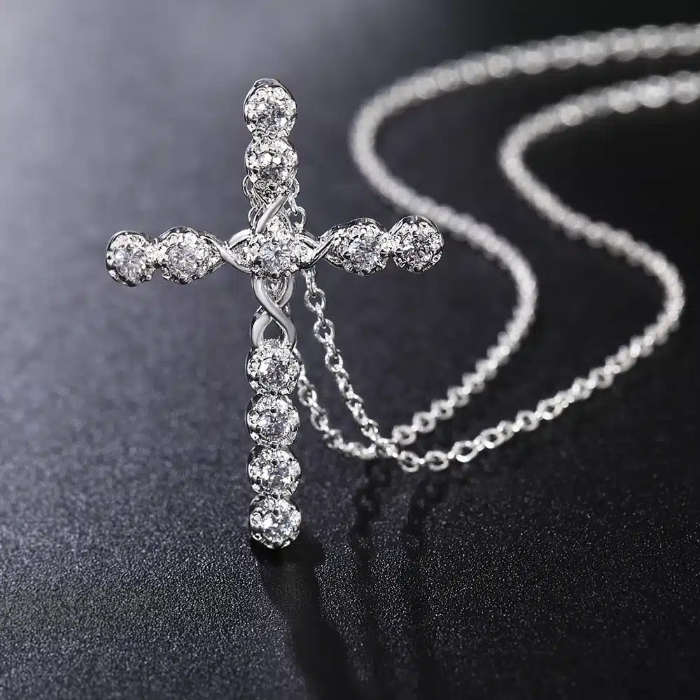 Lujo Collar Elegante Para Mujer Chapado En Plata