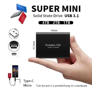 Imagen del producto Disco duro portátil SSD Original de 1TB USB3. para teléfono/Loptop/Mac/PC | Compra online en Tiendafiable