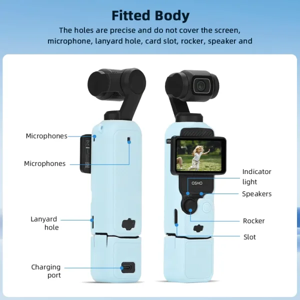 Imagen Del Producto Funda Para Dji Osmo Pocket 3, Funda Protectora De Silicona, Accesorios De Carcasa De Cámara | Compra Online En Tiendafiable