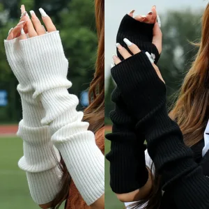 Guantes Largos De Punto Sin Dedos: Estilo Inolvidable Y Comodidad