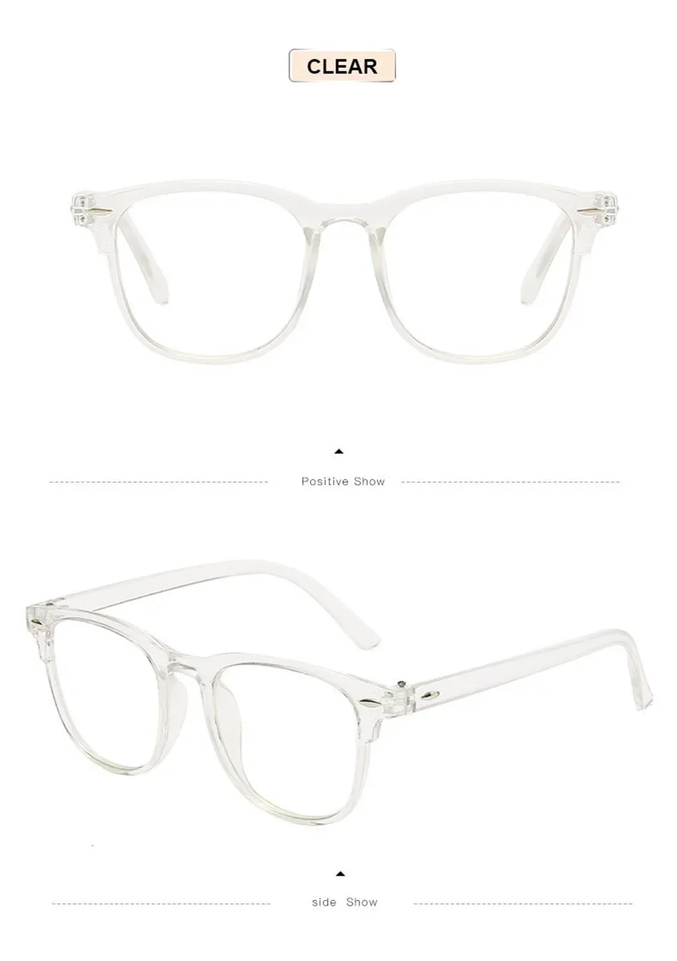 Montura De Gafas De Ordenador Transparente Clásica Para Hombre Y Mujer