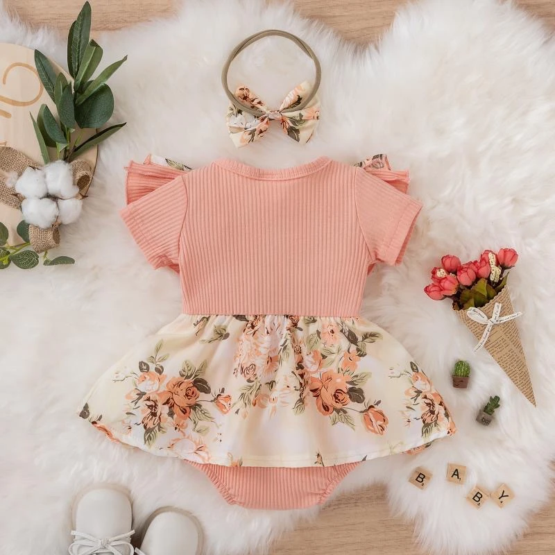 Vestido De Verano Para Niña Con Lazo, Vestido De Algodón Para Recién Nacido