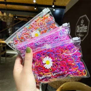 Imagen informativa: Coloridas pequeñas bandas desechables para el cabello | Tiendafiable