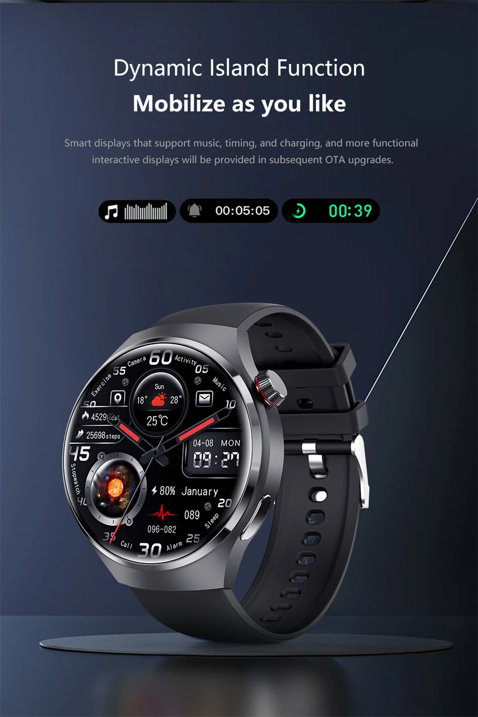 Reloj Inteligente Resistente Al Agua Con Monitor Cardíaca