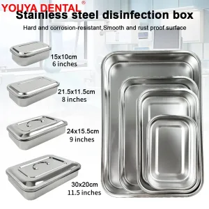 Imagen Informativa: Bandeja Dental Con Tapa, Caja De Desinfección De Acero Inoxidable | Tiendafiable