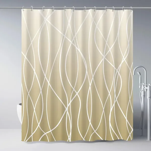 Imagen Informativa: Cortina De Ducha De Baño Moderna A Rayas En Blanco Y Negro | Tiendafiable